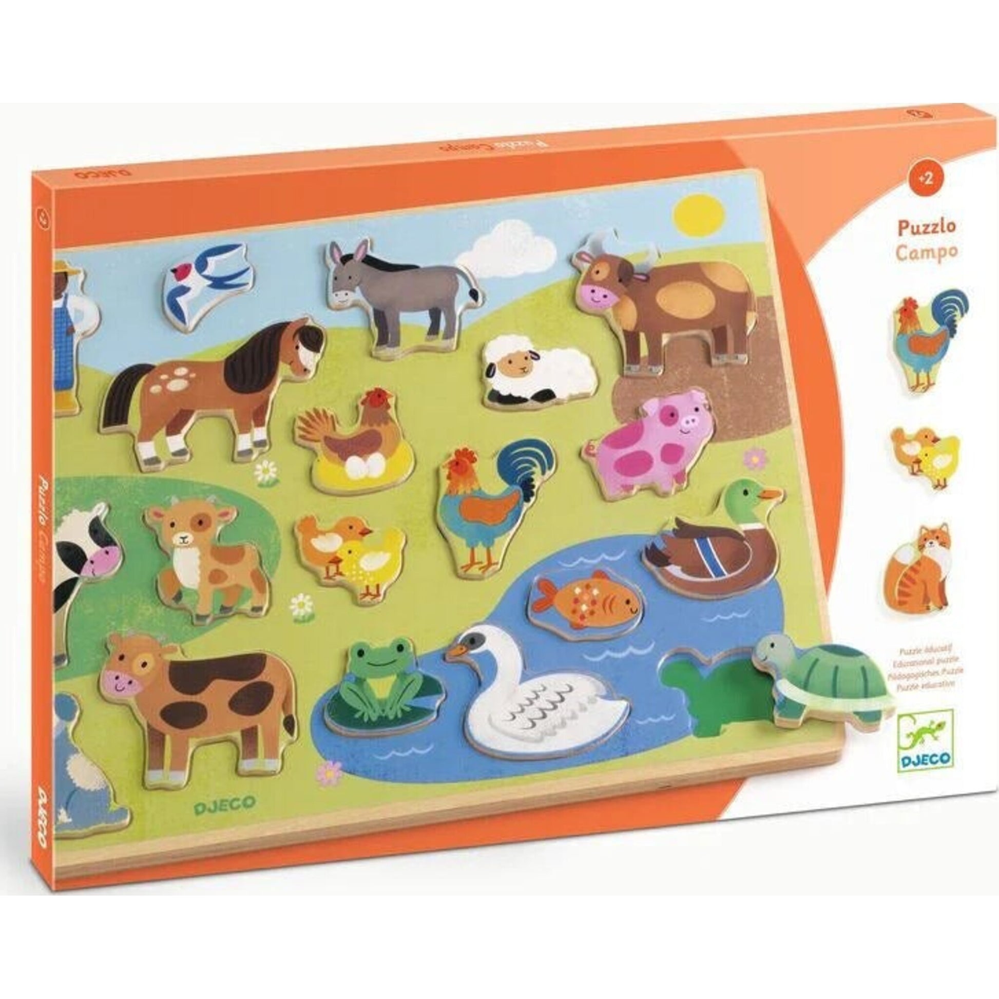 Djeco Wooden Puzzle: 22pc Farm | Aster & Ruby
