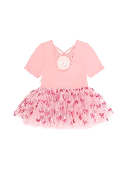 Glitter Bow Tutu Tulle Dress