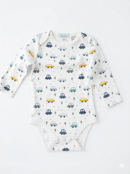 6pcs Organic Cotton Clothing Set Boy Blue Car