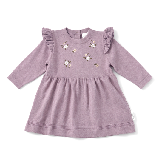 Pink Embroidered Knit Dress