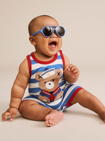 Nautical Stripe Sitting Sleeveless Romper