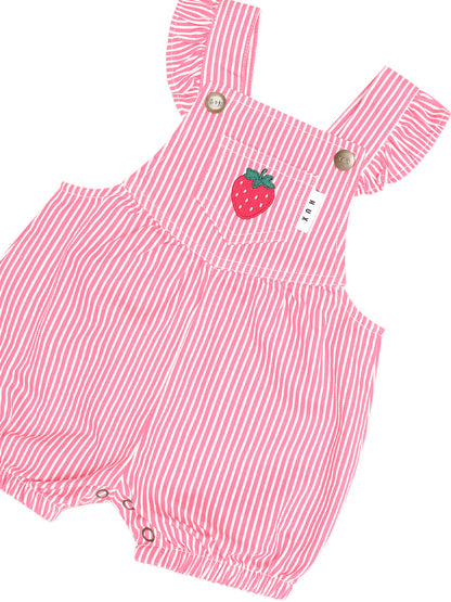 Strawberry Embroidered Stripe Playsuit