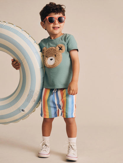 Huxbaby Furry Huxbear Green Tee | Aster & Ruby