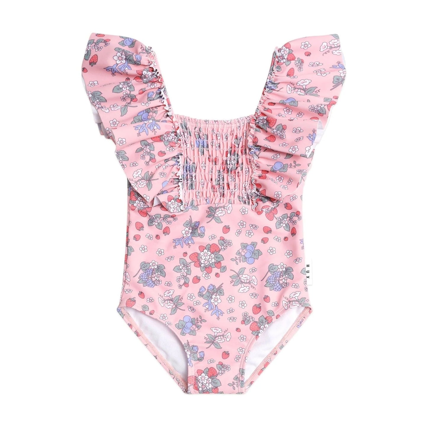 Huxbaby Strawberry Garden Shirred Swimsuit | Aster & Ruby