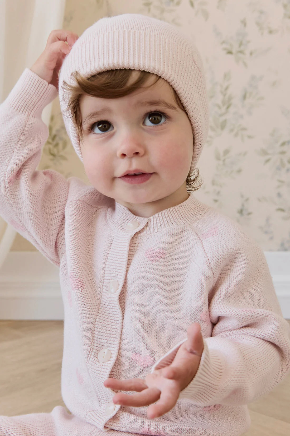 Kate Cardigan Kate Heart Jacquard Cotton Candy