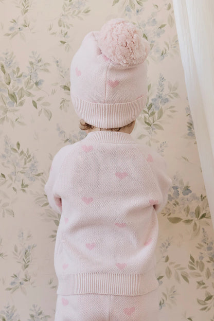Kate Cardigan Kate Heart Jacquard Cotton Candy