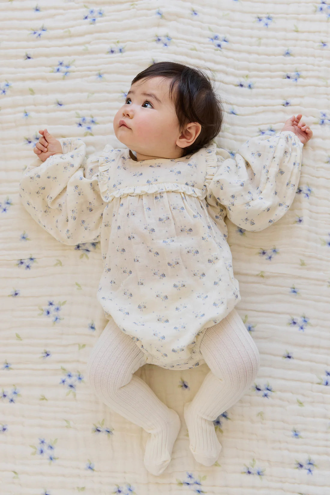 Organic Cotton Muslin Frances Playsuit Molly Blue