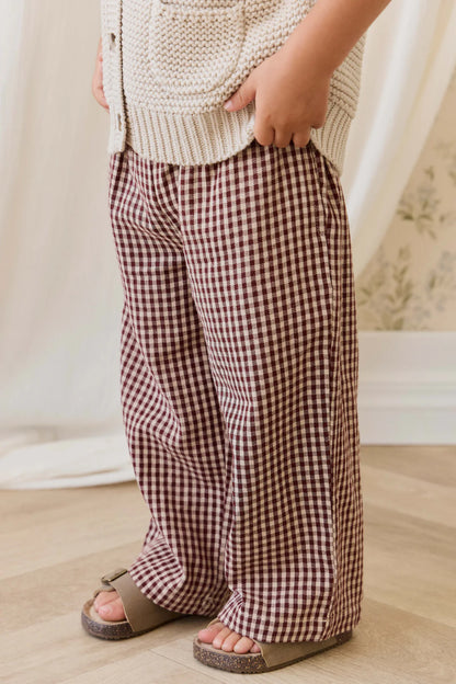 Organic Cotton Kenji Pant Cinnamon Gingham