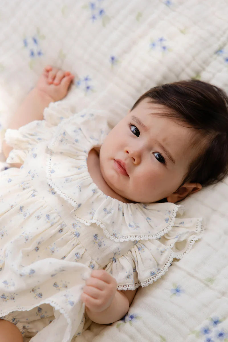 Organic Cotton Muslin Frannie Playsuit Molly Blue