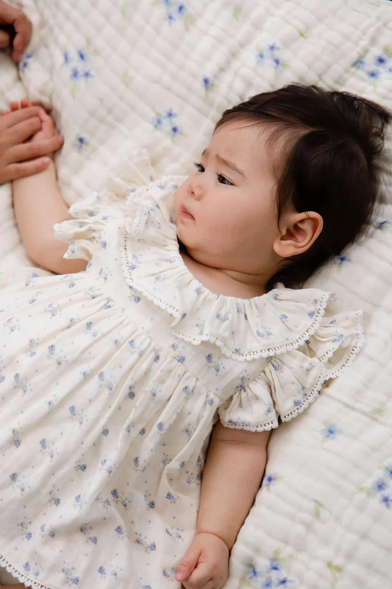 Organic Cotton Muslin Frannie Playsuit Molly Blue