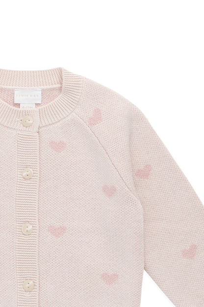 Kate Cardigan Kate Heart Jacquard Cotton Candy