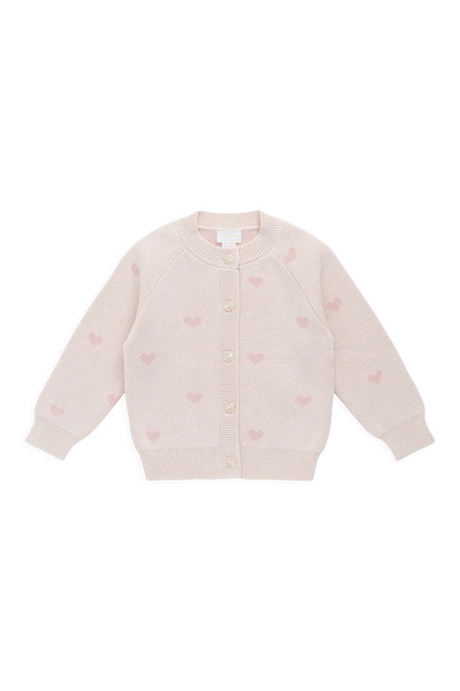 Kate Cardigan Kate Heart Jacquard Cotton Candy