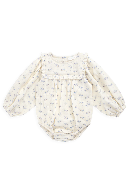 Organic Cotton Muslin Frances Playsuit Molly Blue