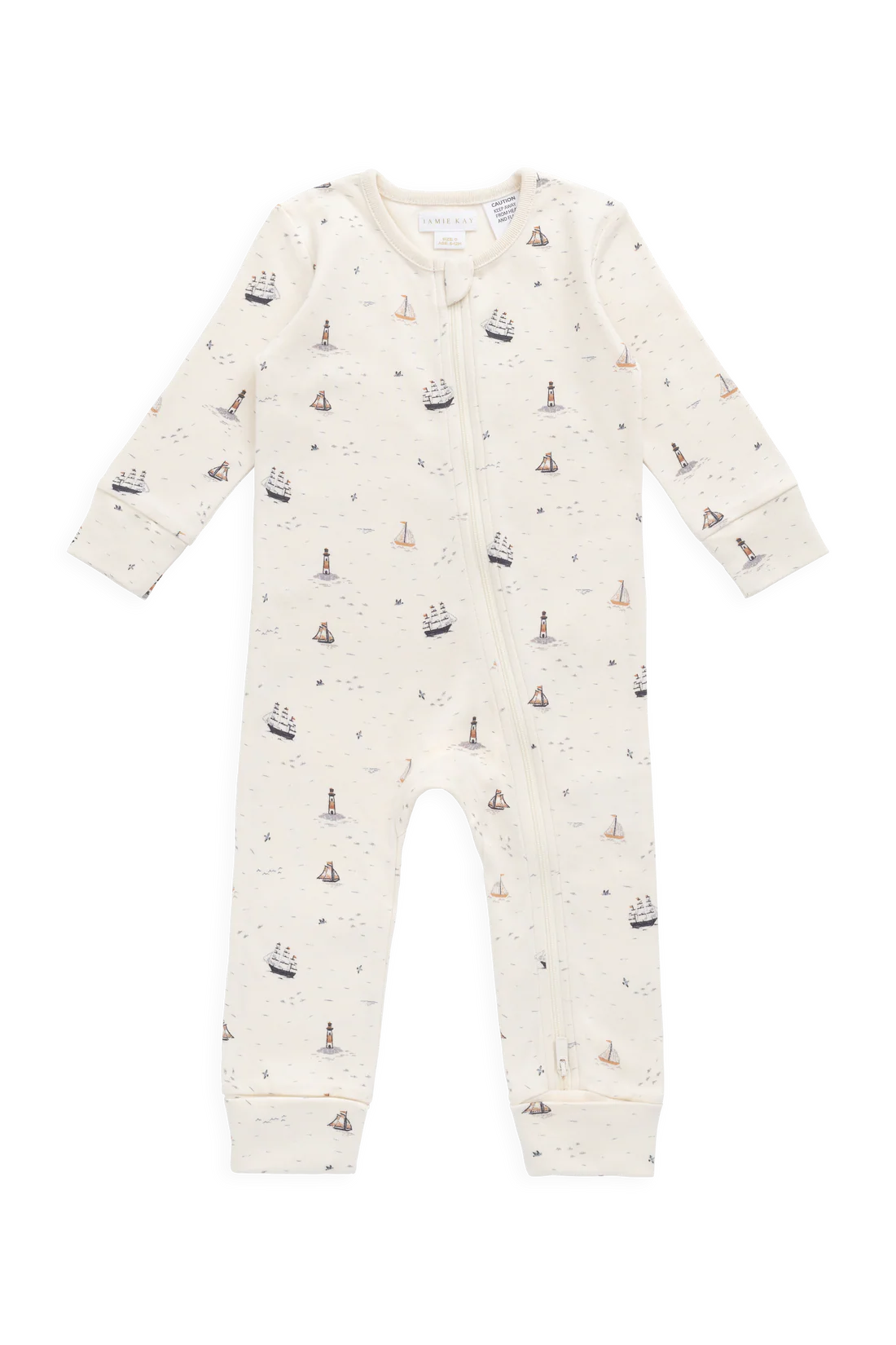 Organic Cotton Reese Zip Onepiece Sailing Day