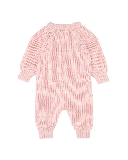 Pale Pink Knitted Zip Romper