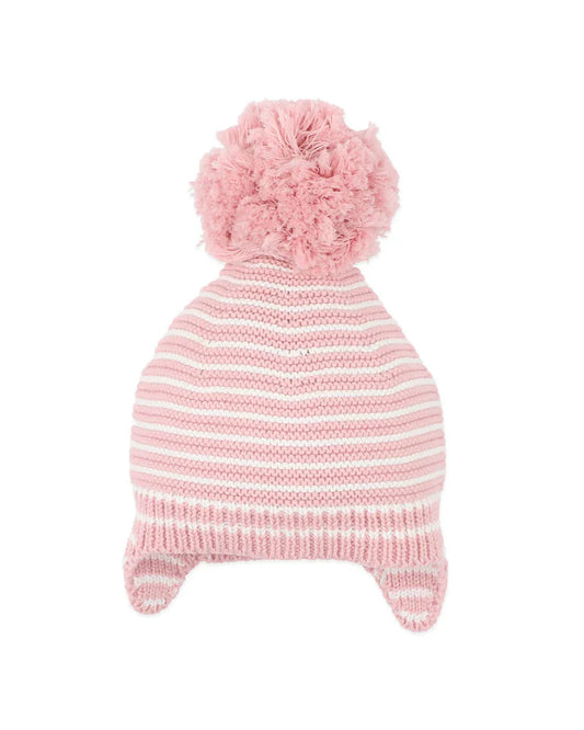 Fern Stripe Organic Knitted Beanie Blossom