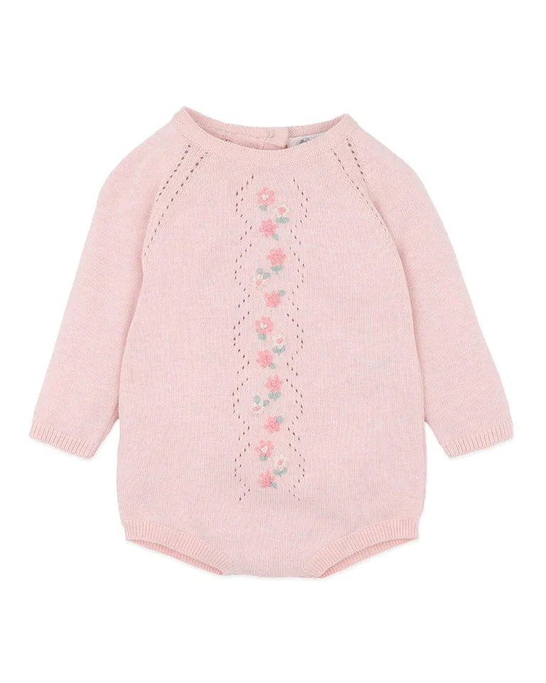 Winnie Organic Knitted LS Bodysuit Pale Pink