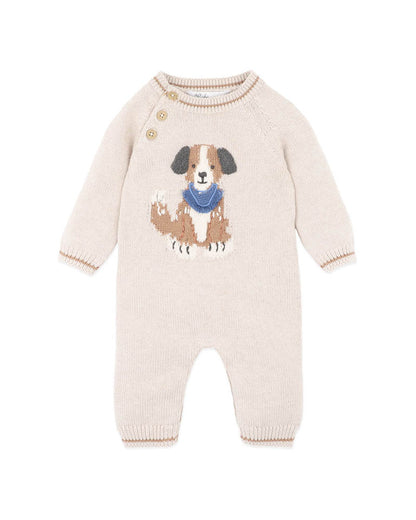 Otto Organic Knitted LS Romper - Oat