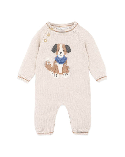Otto Organic Knitted LS Romper - Oat