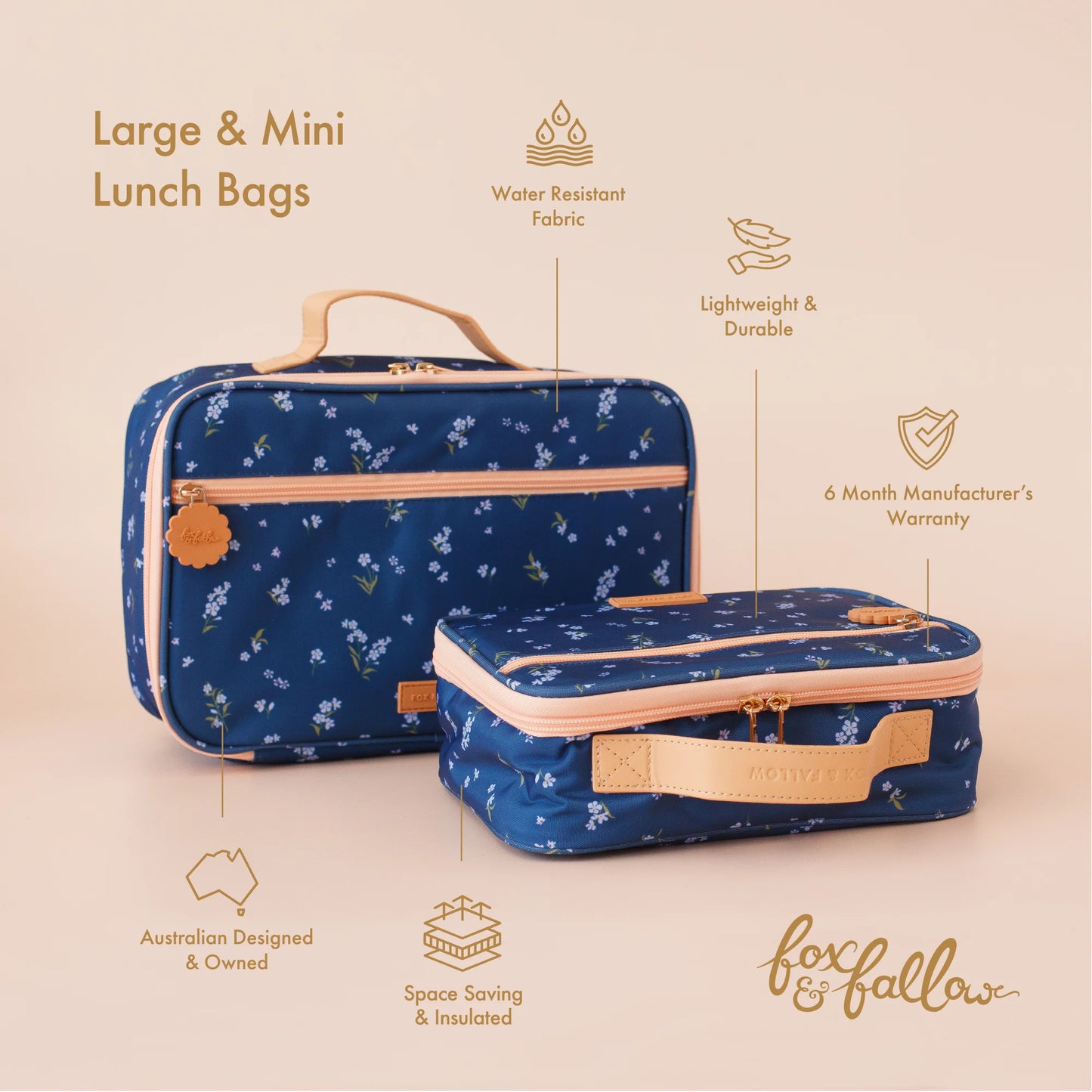 Forget Me Not Large Lunch Bag