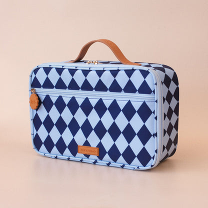 Fox & Fallow Navy Diamonds Large Lunch Bag | Aster & Ruby