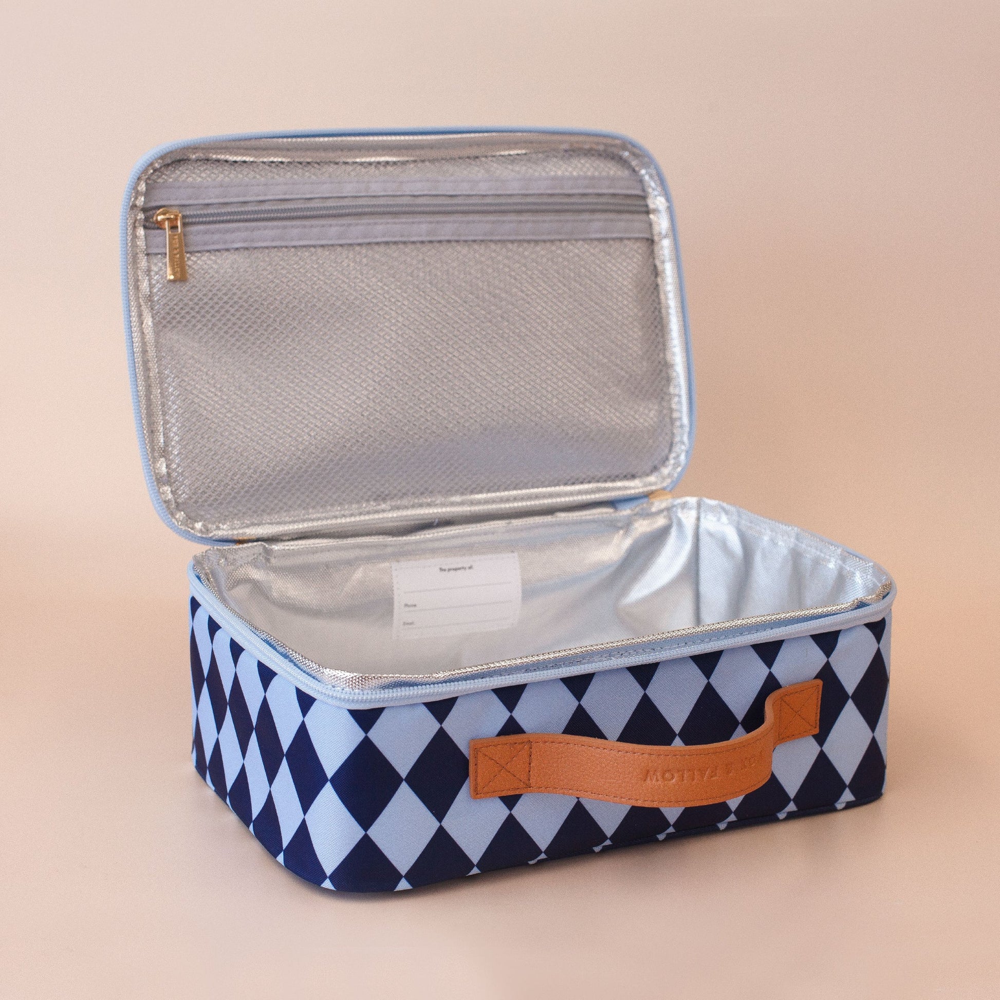 Fox & Fallow Navy Diamonds Large Lunch Bag | Aster & Ruby