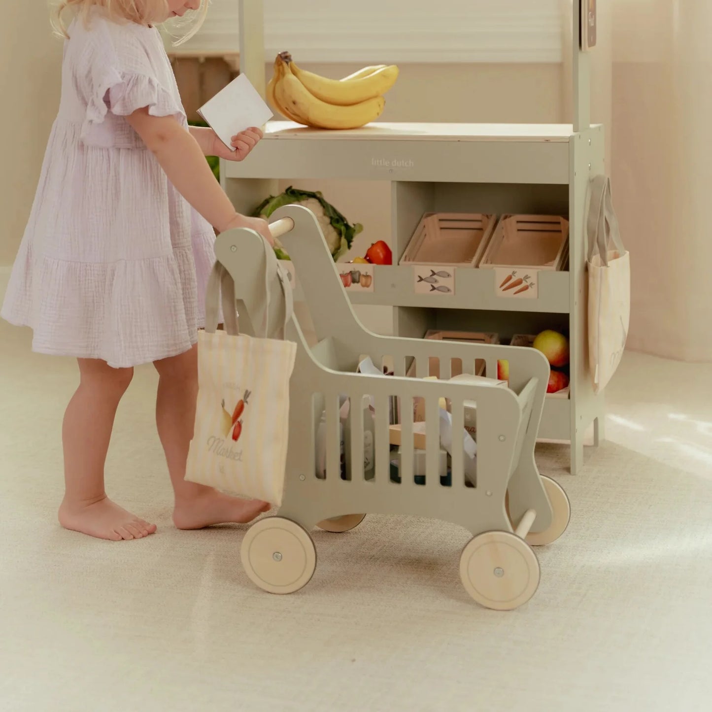 Wooden Play Shopping Cart