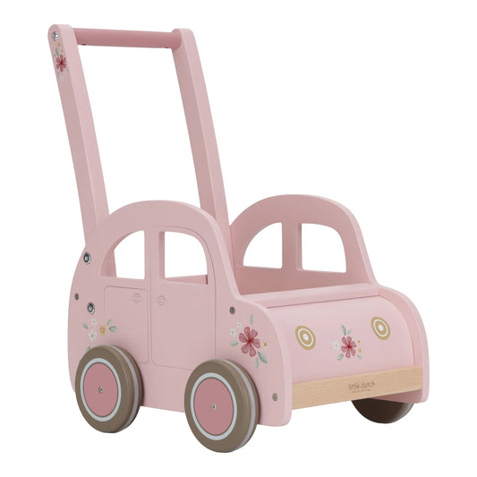 Wooden Baby Walker Pink