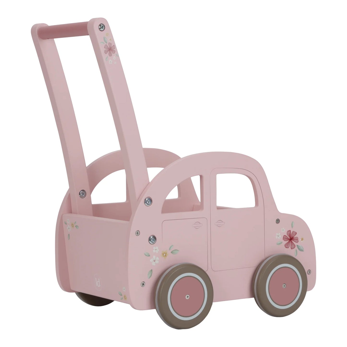 Wooden Baby Walker Pink