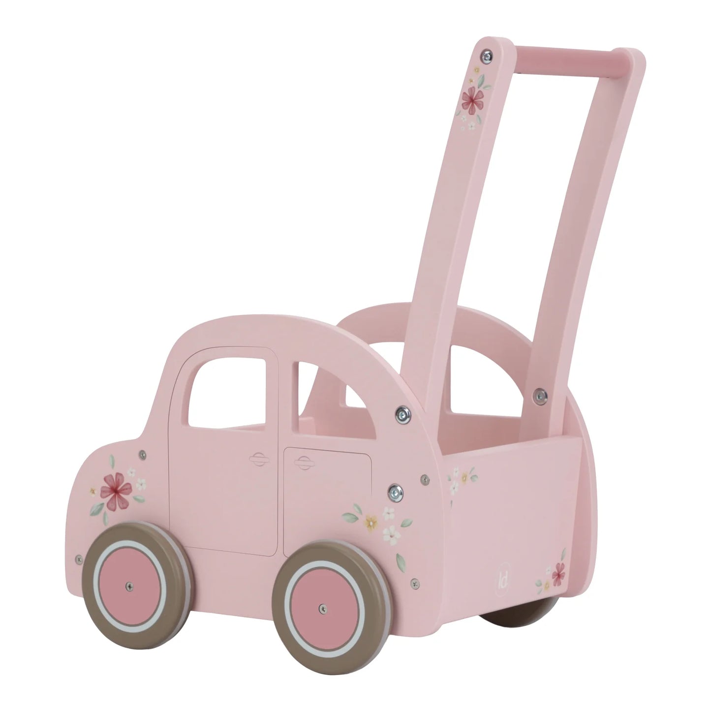 Wooden Baby Walker Pink