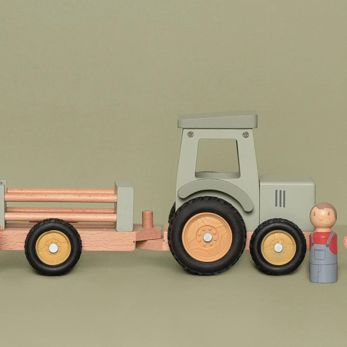 Wooden Tractor With Trailer