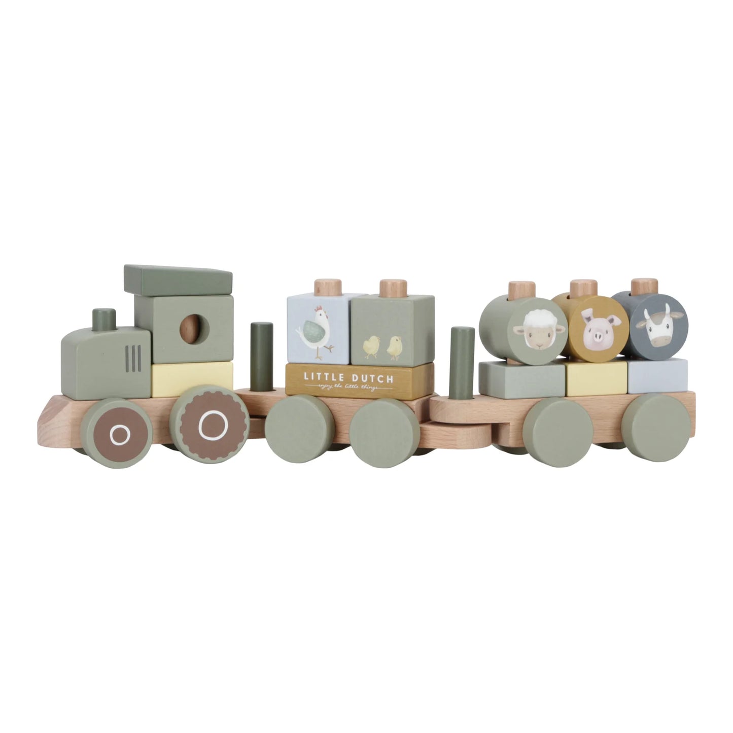 Wooden Stacking Train Tractor