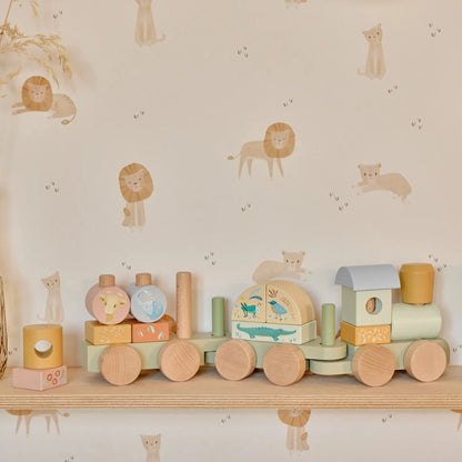 Wooden Block Train Safari