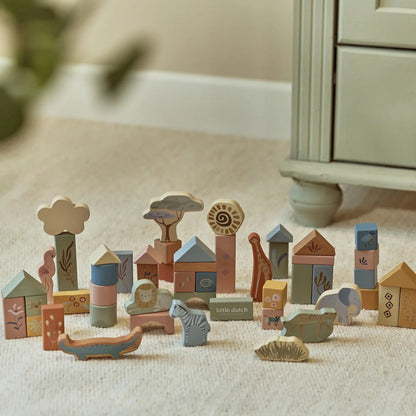Wooden Building Blocks Safari