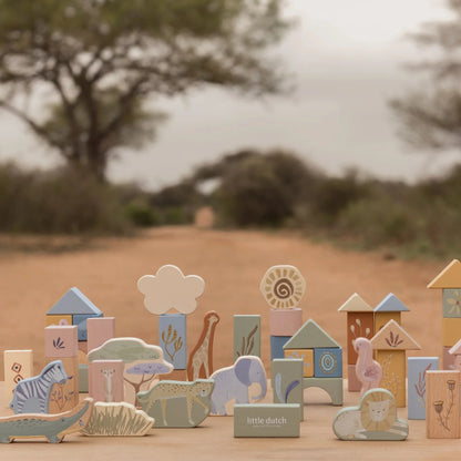 Wooden Building Blocks Safari