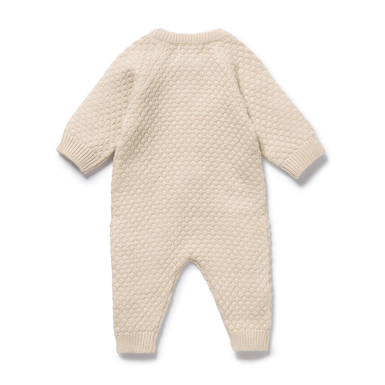 Cream Organic Knitted Bubble Growsuit