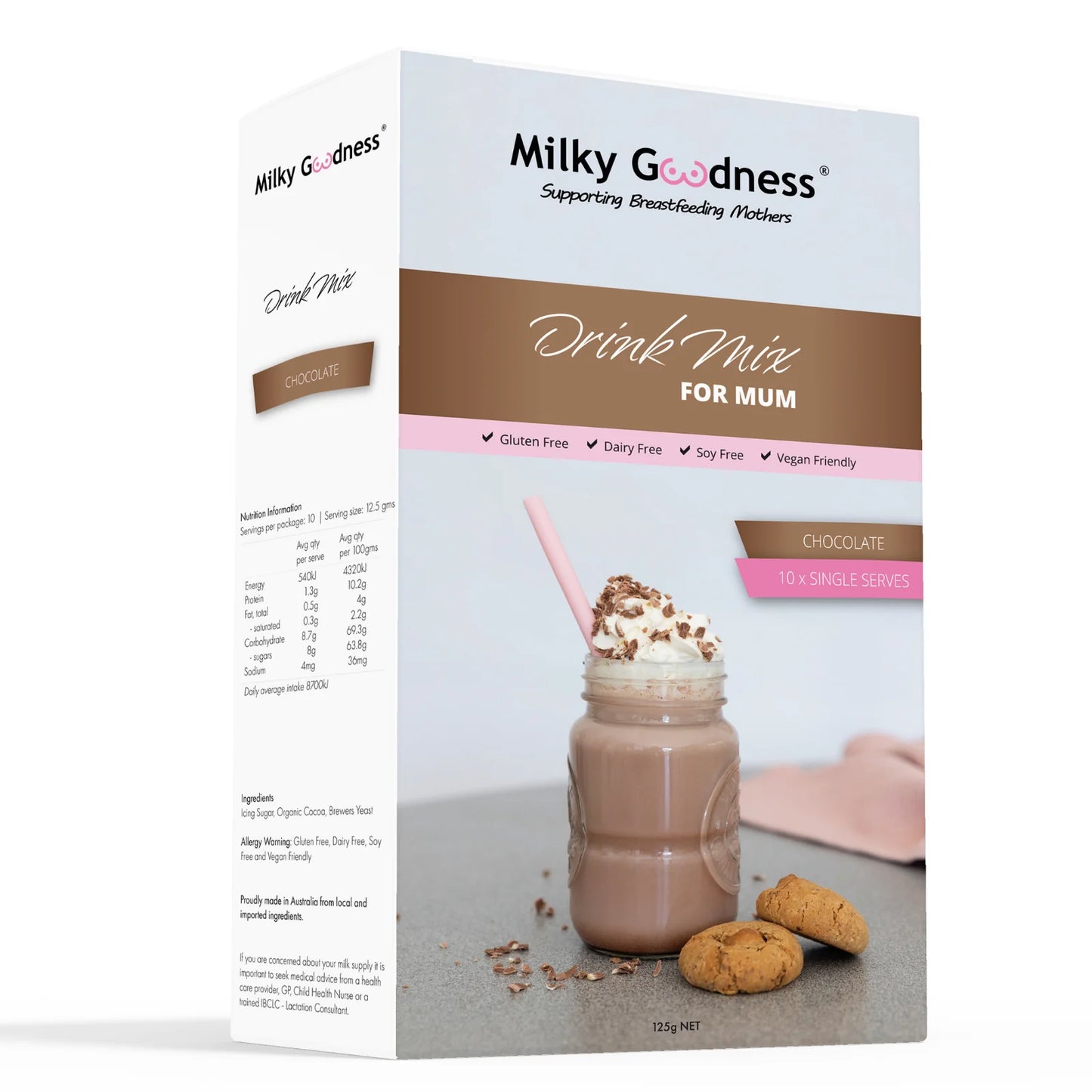 Chocolate Lactation Drink Mix | 10 Single Serves