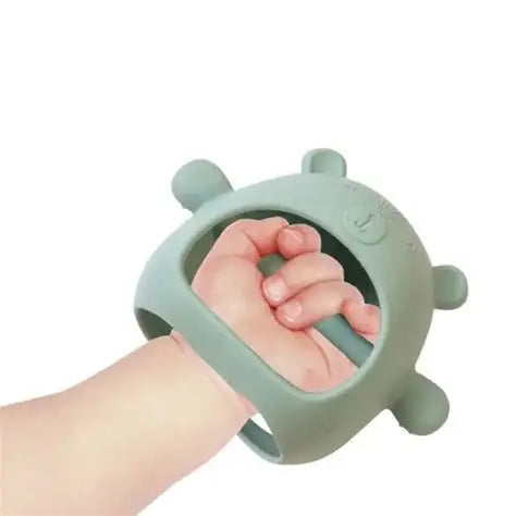 Sage Green Silicone Bear Teething Mitten