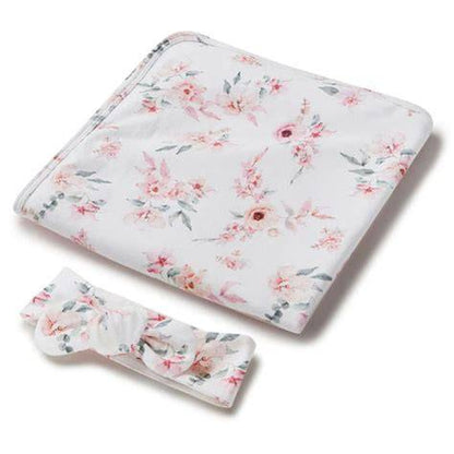 Organic Jersey Wrap & top knot Set Camille