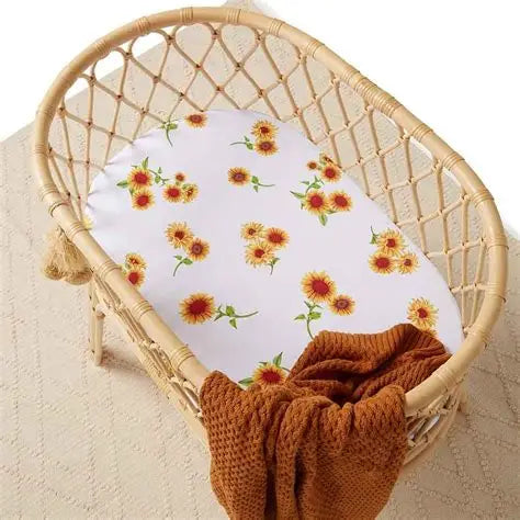 Snuggle Hunny Kids Sunflower Bassinet Sheet / Change Pad Cover | Aster & Ruby