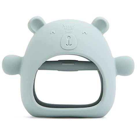 Sage Green Silicone Bear Teething Mitten