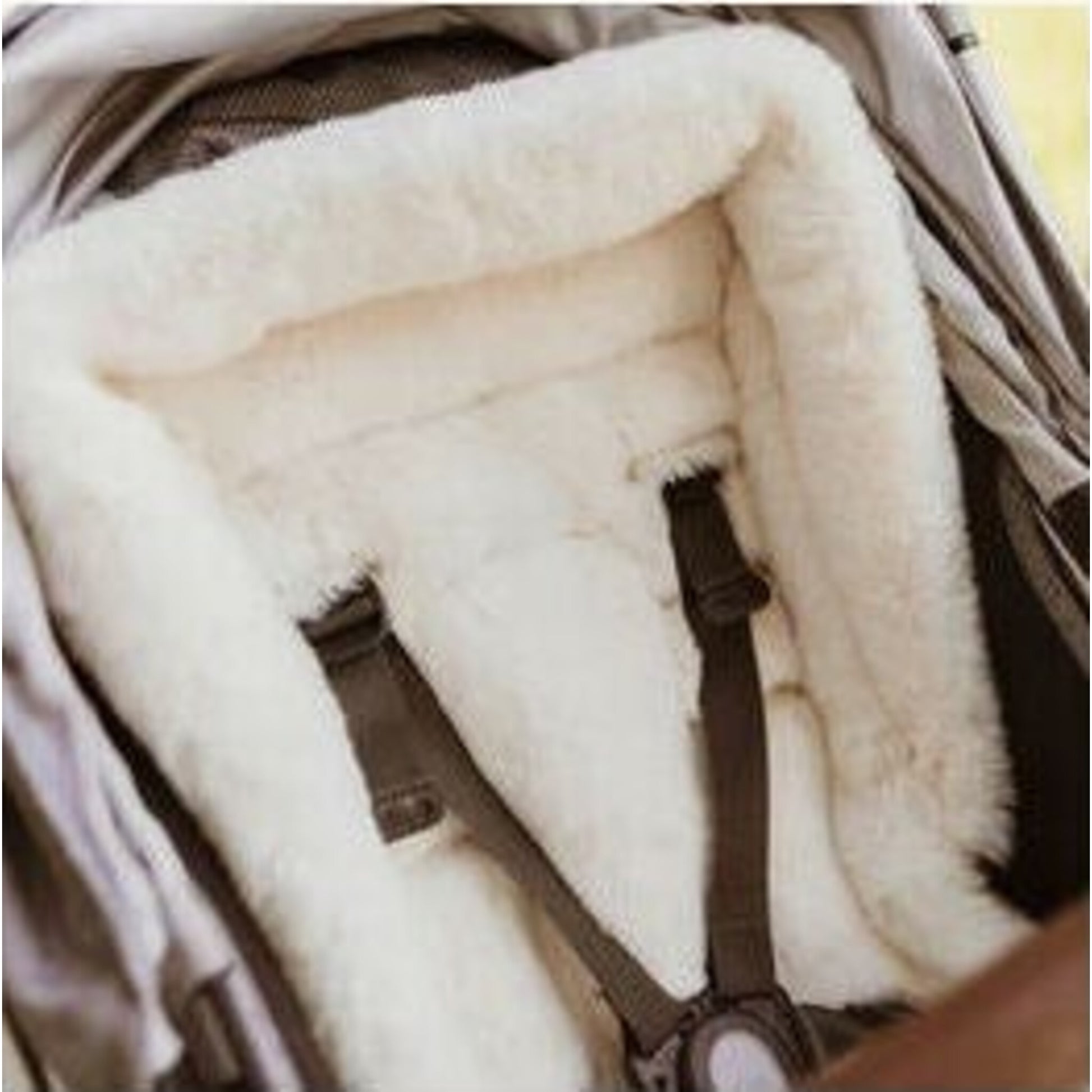 OiOi Cozy Fleece Pram Liner Beige Gingham | Aster & Ruby