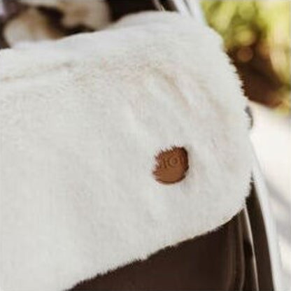 OiOi Cozy Fleece Pram Liner Beige Gingham | Aster & Ruby