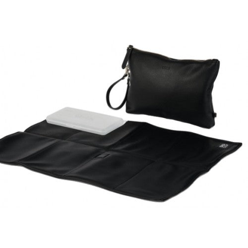 Nappy Changing Pouch Black Vegan Leather
