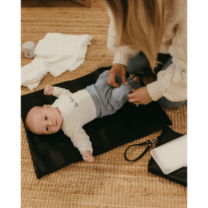 Nappy Changing Pouch Black Vegan Leather
