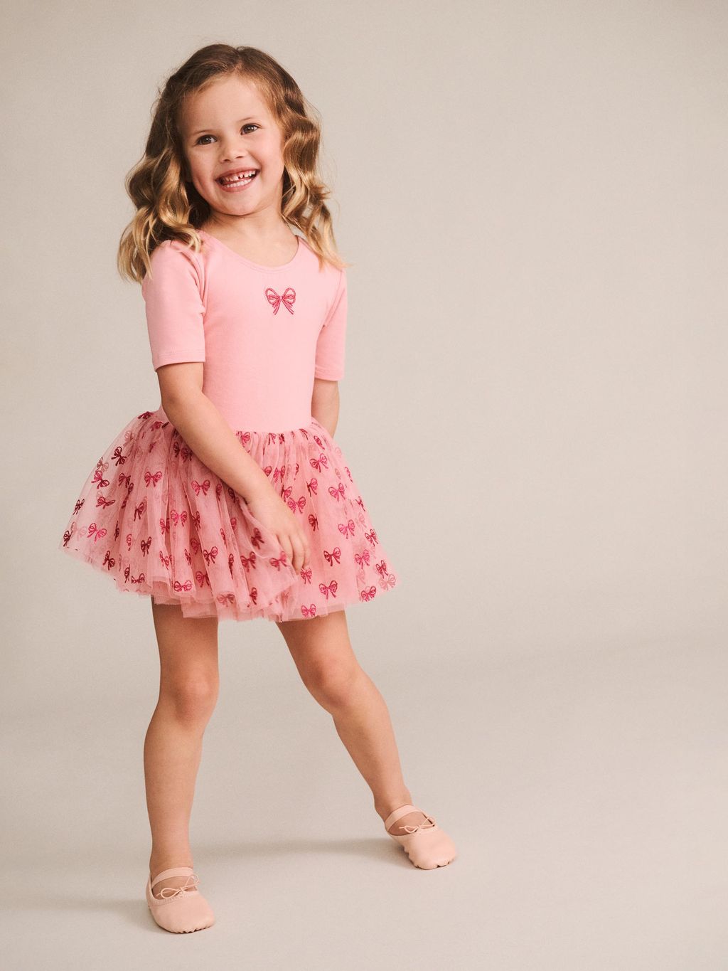 Glitter Bow Tutu Tulle Dress
