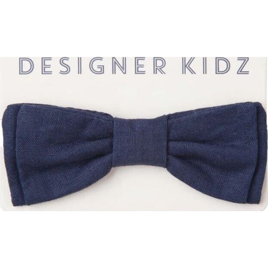Designer Kidz Finley Linen Bow Tie Navy | Aster & Ruby