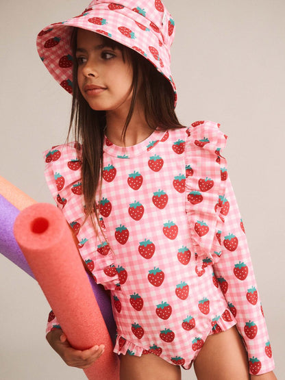 Strawberry Check Swimhat
