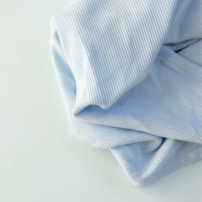 Blue & Grey Ribbed Jersey Swaddles 2pk