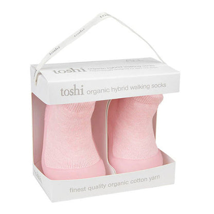 Toshi Organic Hybrid Walking Socks Dreamtime Footsteps Carmine | Aster & Ruby